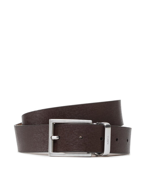 Guess Guess Moški pas Vezzola Adj & Rev Belt BM7541 LEA35 Rjava