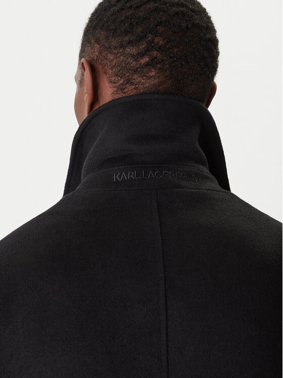 KARL LAGERFELD KARL LAGERFELD Vlnený kabát 455015 554751 Čierna Regular Fit