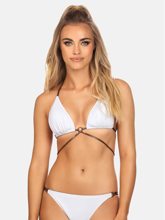 Miss Lou Miss Lou Bikini pezzo sopra Jey-Lo Malibu G-ML003 Bianco
