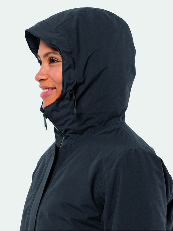 Jack Wolfskin Jack Wolfskin Kurtka zimowa Tempelhof Coat 1116151 Czarny Regular Fit