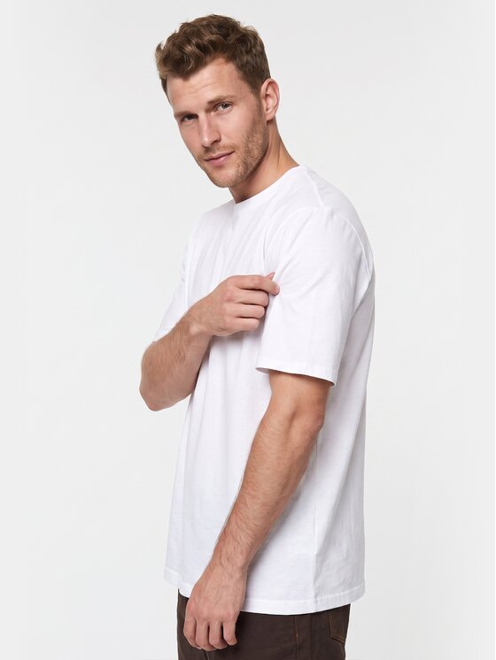 BASICLO BASICLO T-Shirt W-2031-5001 Biały Oversize