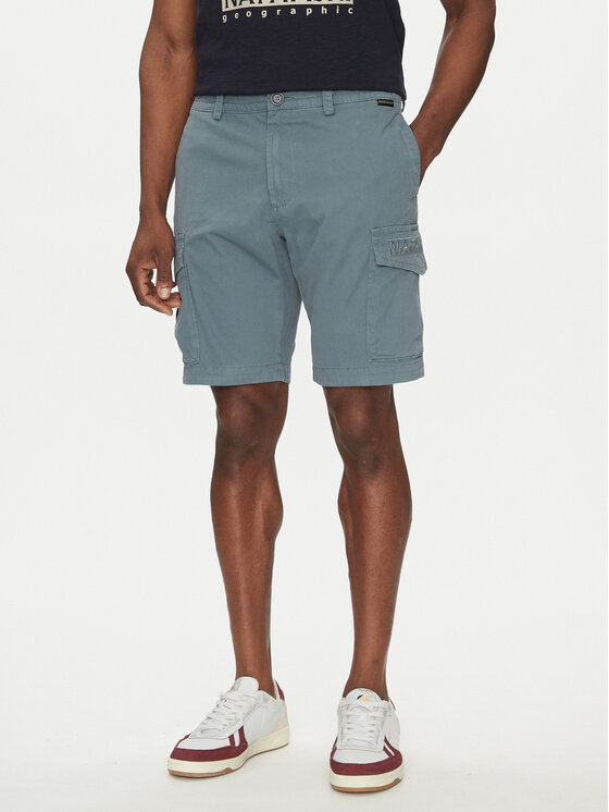 Napapijri Bavlnené šortky N-Deline NP0A4HOT Modrá Regular Fit