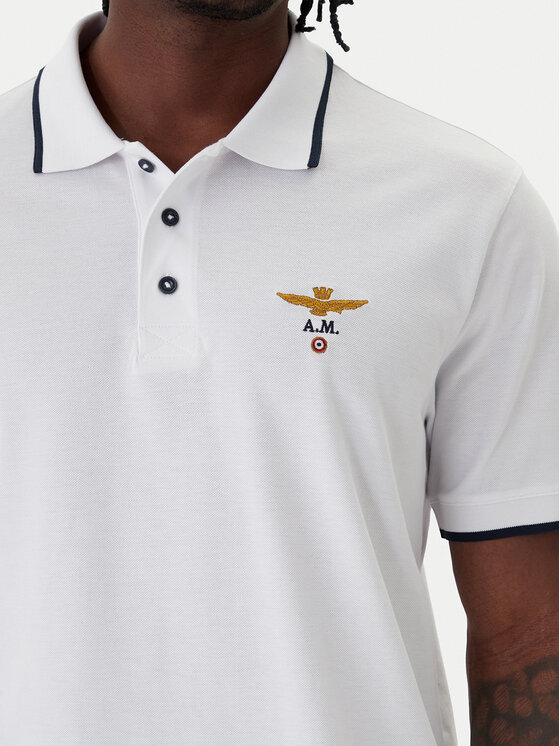 Aeronautica Militare Aeronautica Militare Polo 261PO1308UP00082 Biały Regular Fit