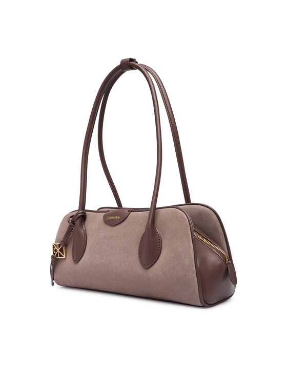 Calvin Klein Calvin Klein Дамска чанта Emblem Trio Suede Shoulder Bag LV04F3888G Бежов