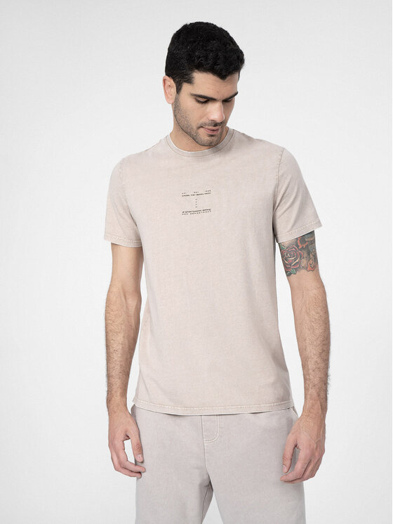 4F 4F Тишърт 4FSS23TTSHM296 Бежов Regular Fit