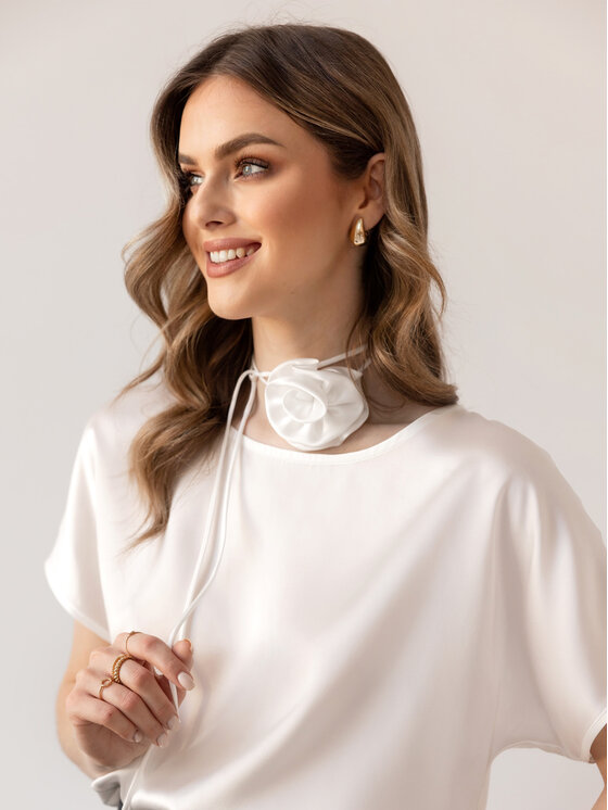 Cat&Cat Cat&Cat T-Shirt silk satin Bílá Regular Fit