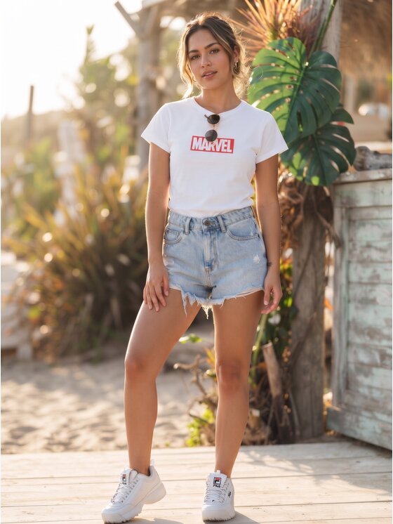 Marvel Marvel T-Shirt 96175 Biały Regular Fit