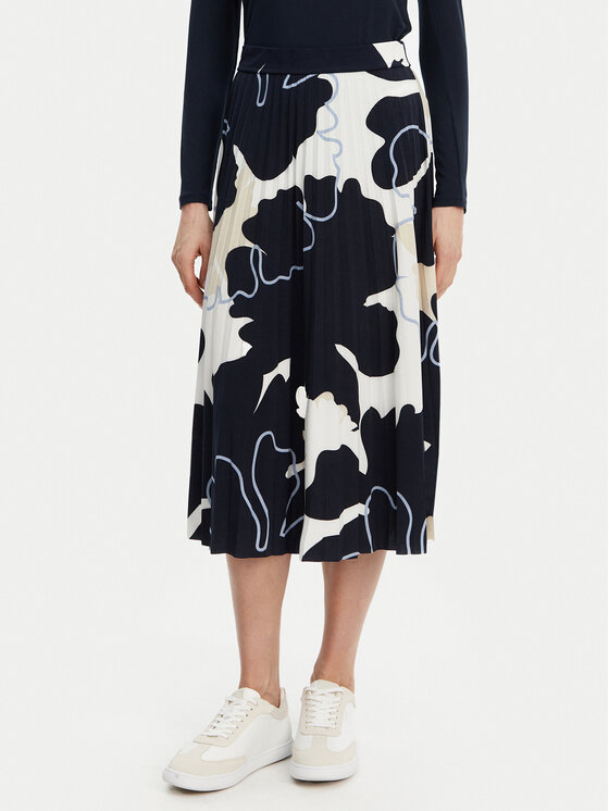 Tom Tailor Tom Tailor Plisovaná sukně 1045295 Tmavomodrá Regular Fit