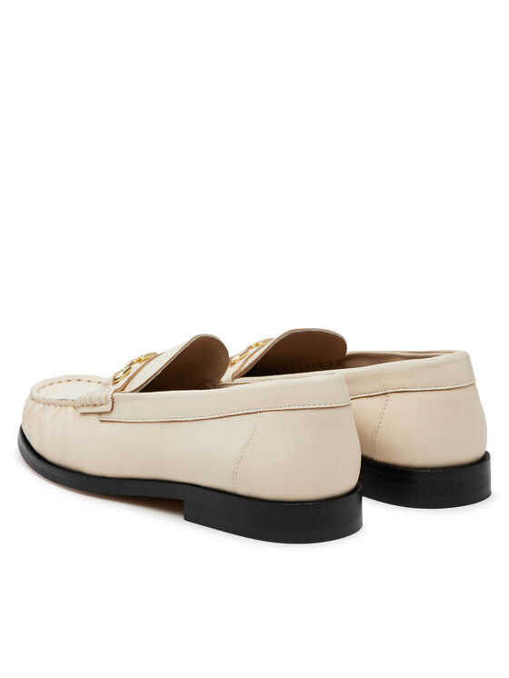Tommy Hilfiger Tommy Hilfiger Halbschuhe Soft Leather Horsebit Loafer FW0FW08414 Écru