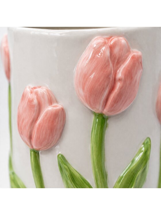 MIAhome MIAhome Wazon ceramiczny z tulipanami TULIPANO Różowy