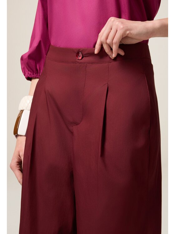 Oltre Oltre Spodnie materiałowe P085R108719N036 Bordowy Baggy Fit