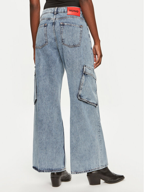 HUGO Hugo Traperice Gemanda 50519907 Plava Wide Leg