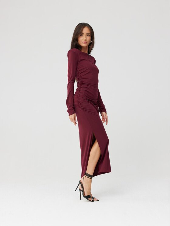 Roco Fashion Roco Fashion Každodenní šaty Vespera Bordó Slim Fit