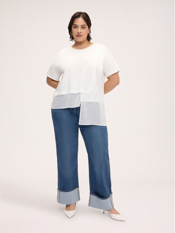 Fiorella Rubino Fiorella Rubino T-Shirt G018E100367N011 Biały Boxy Fit