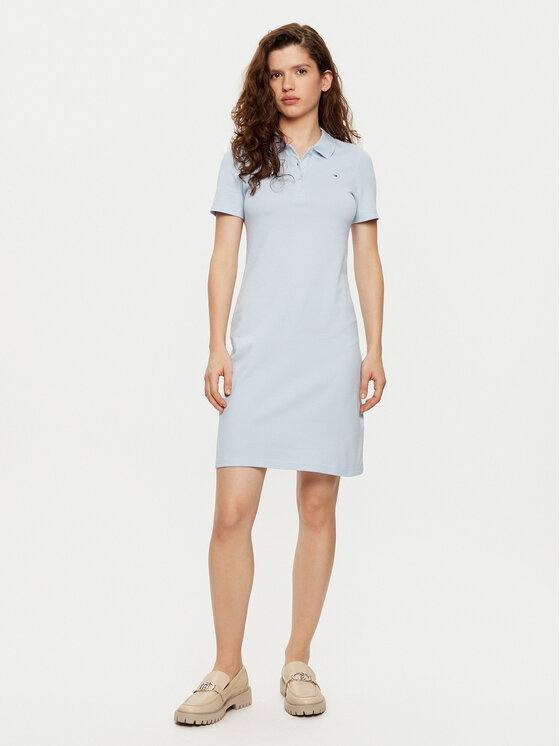 Tommy Hilfiger Tommy Hilfiger Rochie de zi WW0WW43228 Albastru Slim Fit
