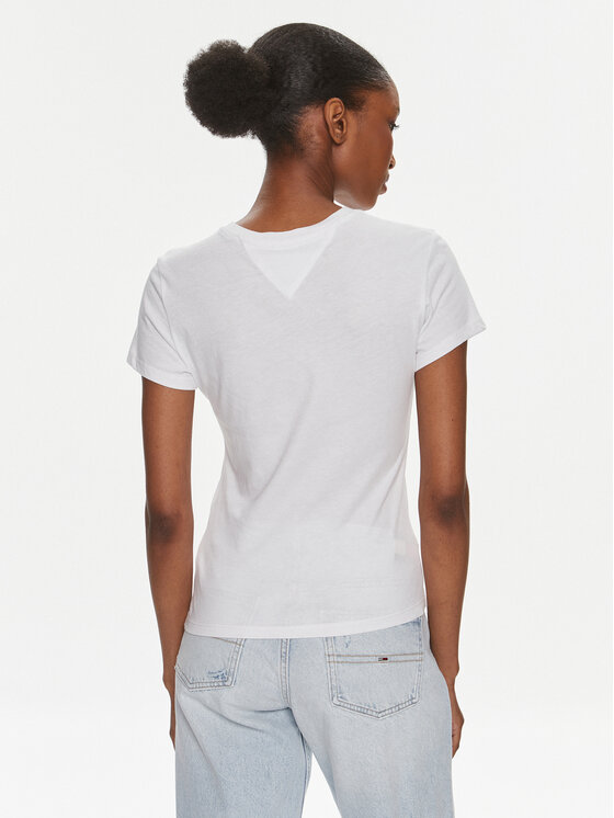 Tommy Jeans Tommy Jeans T-shirt Essential DW0DW17839 Bijela Slim Fit