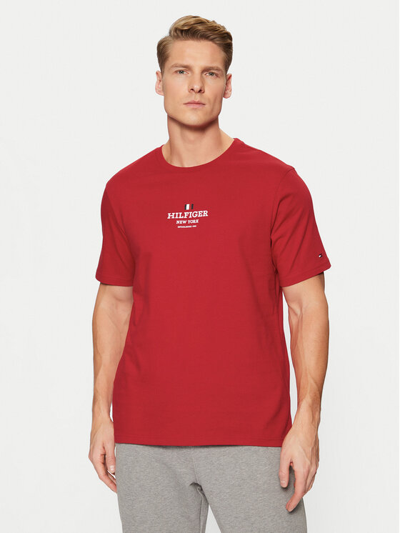 Tommy Hilfiger Tričko MW0MW38980 Červená Regular Fit