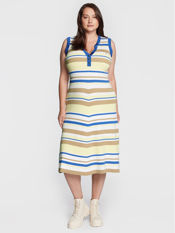 Vestito di maglia Stripe Henley WW0WW35376