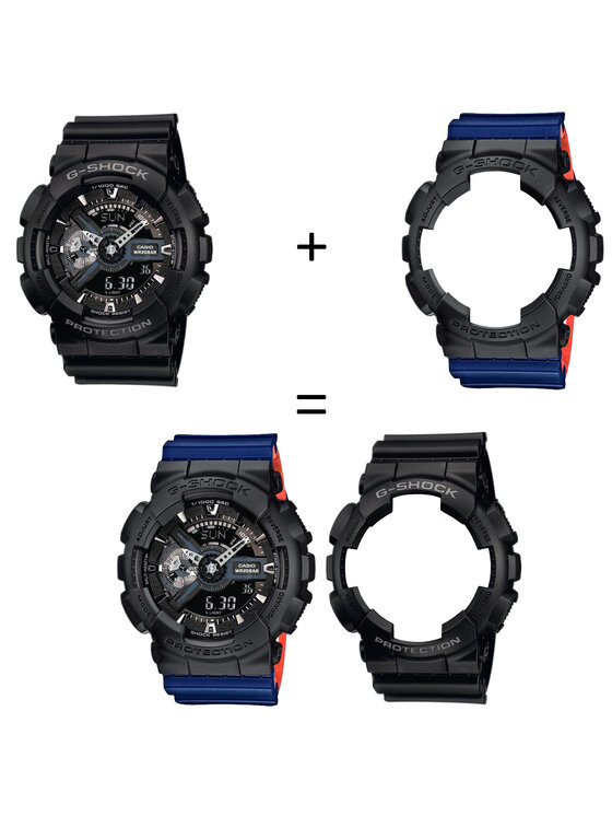 Casio Casio Zegarek SET GA-110-1BER + BEZEL 10358741 + PASEK 10527467 Czarny