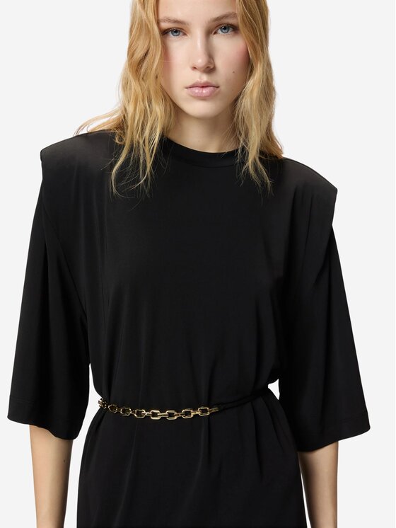 PINKO PINKO Sukienka ALLIE ABITO JERSEY CREPE PESAN Czarny Regular Fit