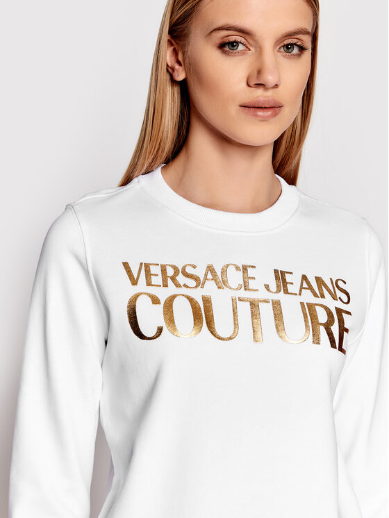 Versace Jeans Couture Versace Jeans Couture Mikina Logo 72HAIT01 Biela Regular Fit