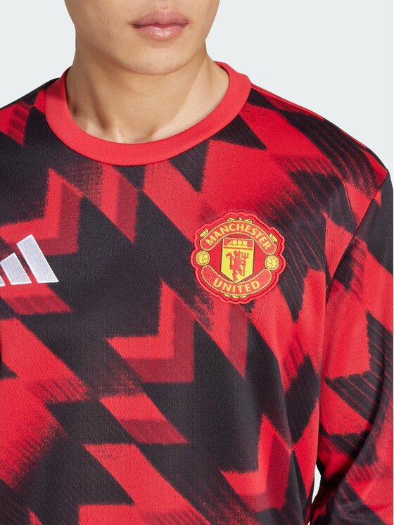adidas adidas Bluza Manchester United 25/26 Pre-Match Warm Czerwony Regular Fit