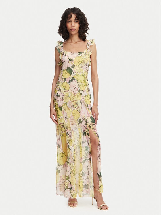 French Connection Rochie de seară Carla 719R1 Galben deschis Slim Fit