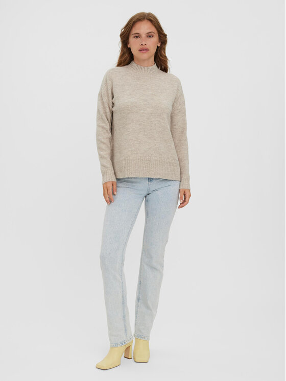 Vero Moda Vero Moda Sweter 10269229 Beżowy Regular Fit