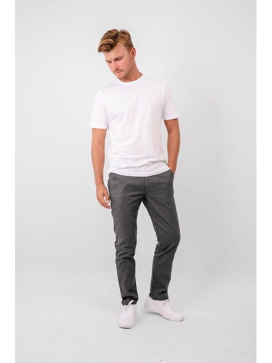 TeeShoppen TeeShoppen Chinosy 'Perform Collection' Szary Regular Fit