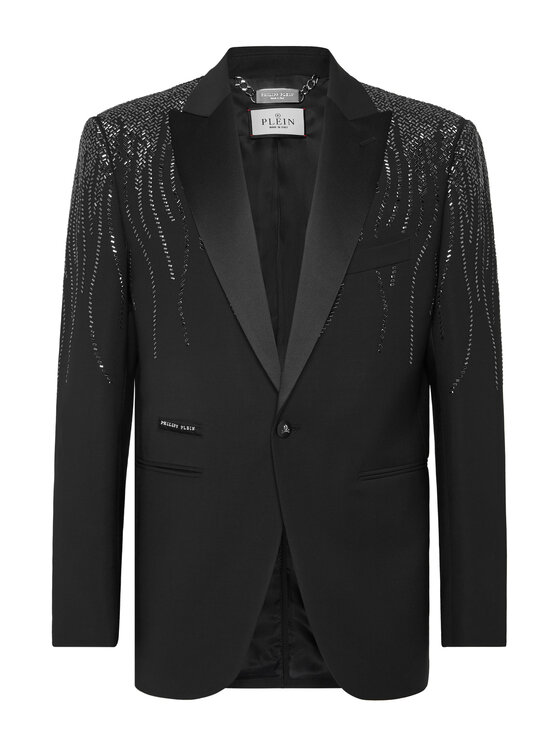 PHILIPP PLEIN PHILIPP PLEIN Marynarka 20653 Czarny Fitted Fit