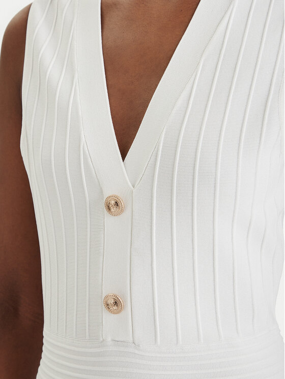 Guess Guess Džemper haljina W6GK53 Z0658 Bijela Regular Fit