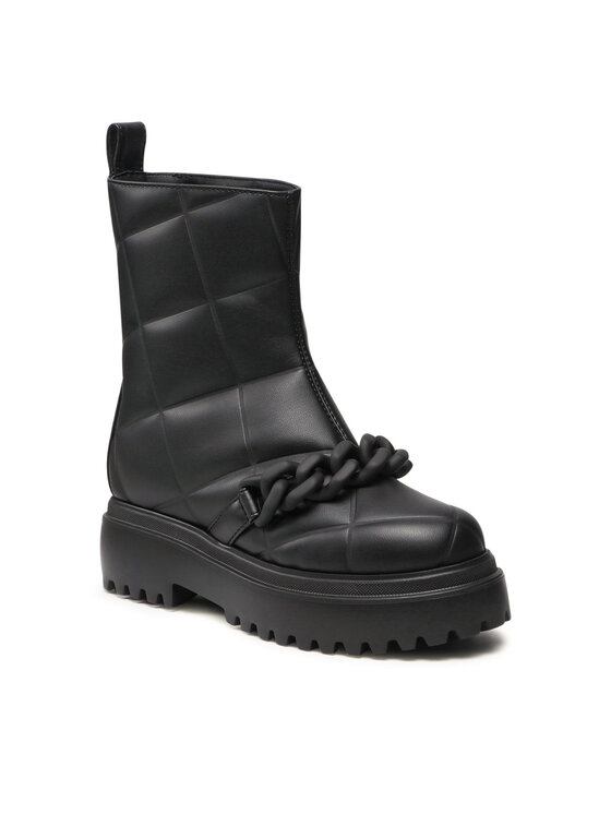 Le Silla Le Silla Polokozačky Stivaletto Ranger Fod. Montone 6411T020M1MMFAK001 Černá