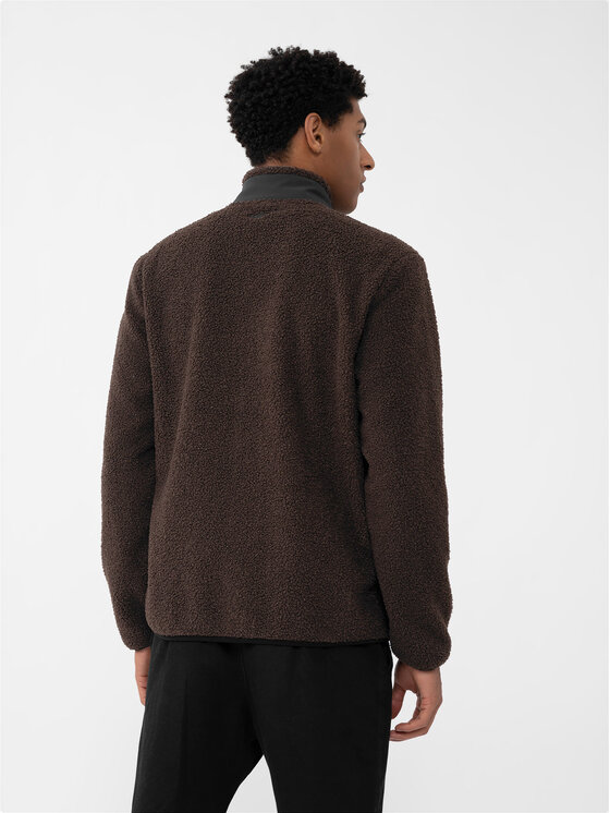 4F 4F Felpa di pile 4FAW23TFLEM116 Marrone Regular Fit