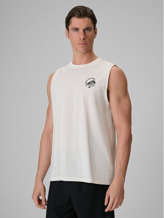 4F 4F Tank top CATCH THE WAVE Biały Standard Fit
