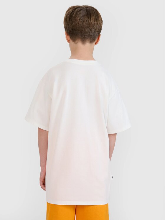 4F 4F T-Shirt 4FJRSS25TTSHM2641-11S Biały Oversize