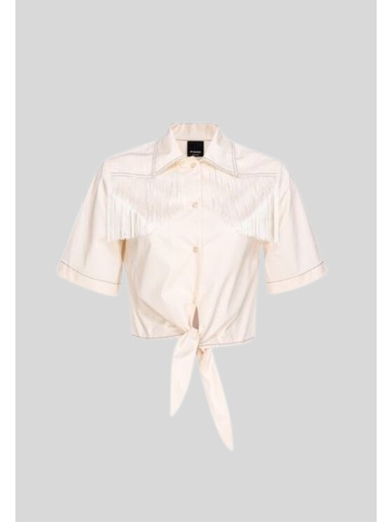 PINKO PINKO Koszula 103623A1X8 Kremowy Cropp Fit