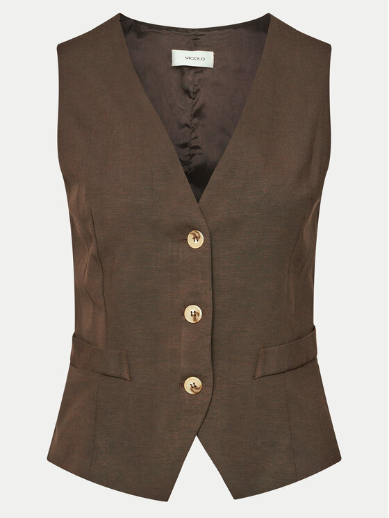 ViCOLO ViCOLO Kamizelka Giacca TB1569 Brązowy Regular Fit