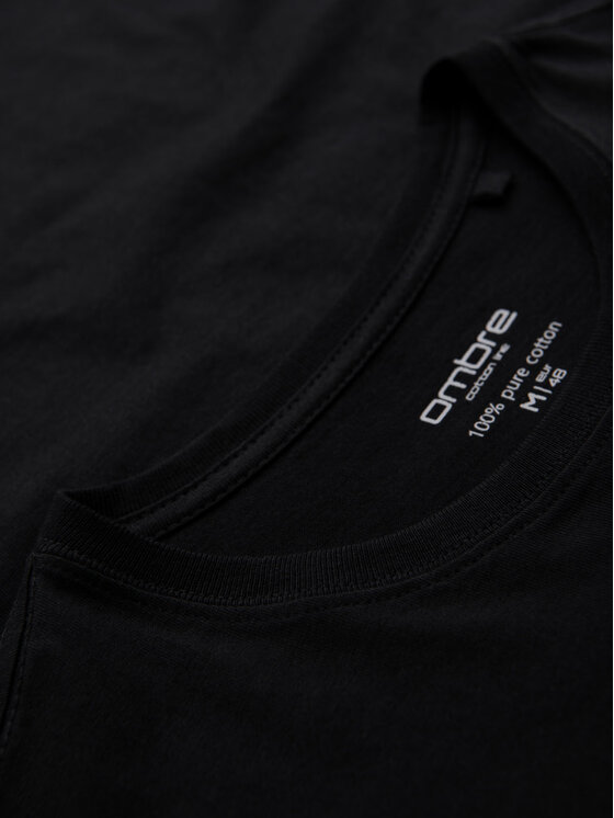 Ombre Ombre Komplet t-shirtów OM-TSBS-0268 Czarny Regular Fit