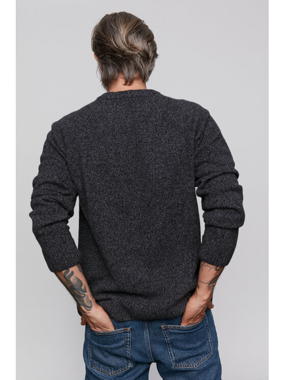 B SIDES B SIDES Sweter DARWIN Szary Regular Fit