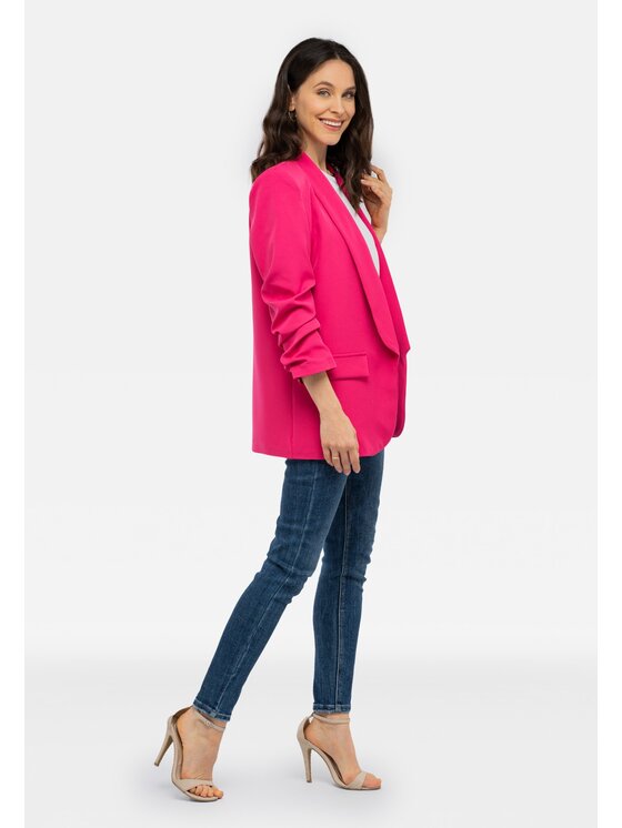Perso Perso Marynarka ze ściąganymi rękawami Różowy Casual Fit