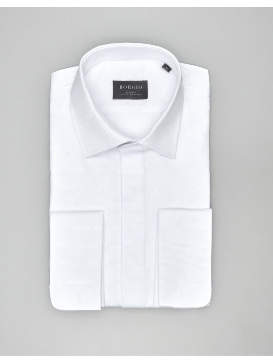 Borgio Borgio Koszula fabrizia 00572 Biały Slim Fit