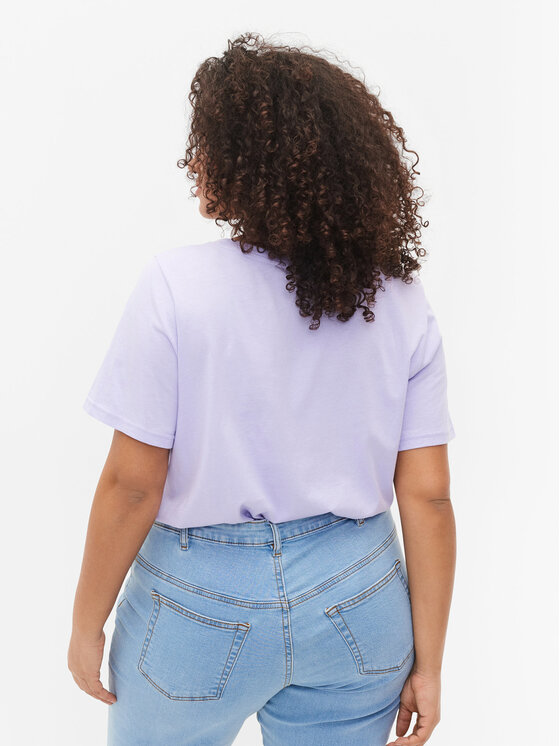 Zizzi Zizzi Marškinėliai V50224B Violetinė Regular Fit