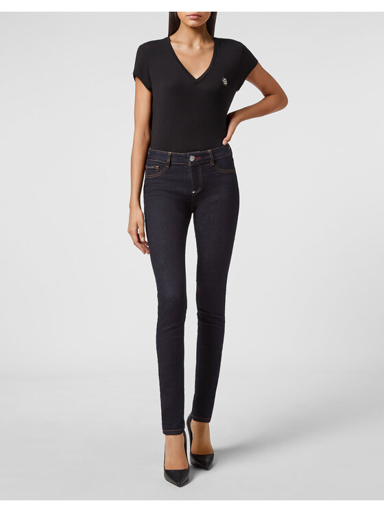 PHILIPP PLEIN PHILIPP PLEIN Jegginsy 1703 Błękitny Jegging Fit