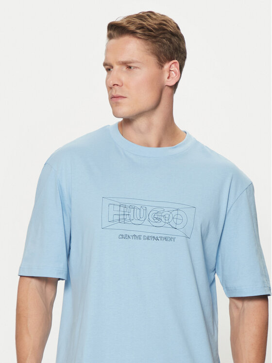 HUGO HUGO Tričko Nufrancos 50532095 Modrá Regular Fit