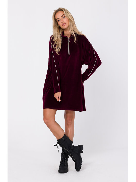 Made of Emotion Made of Emotion Každodenné šaty M764 Bordová Modern Fit
