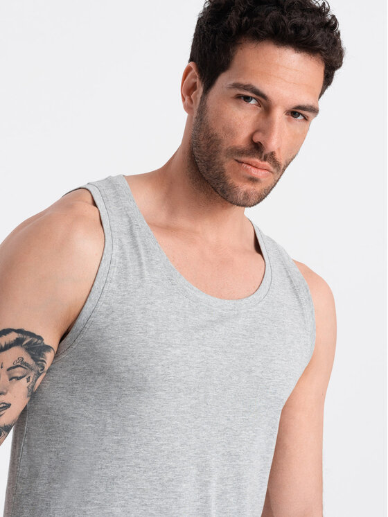 Ombre Ombre Tank top OM-TSBT-0192 Szary Regular Fit