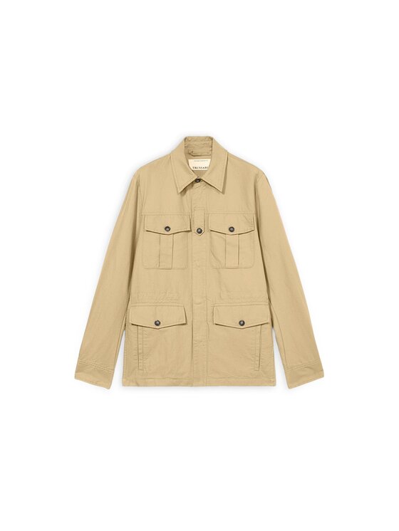 Trussardi Trussardi Płaszcz zimowy R018M000036N012 Kremowy Regular Fit