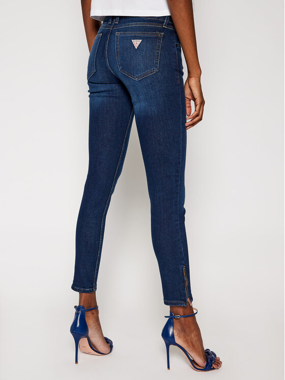 guess jeans marilyn 3 zip skinny low