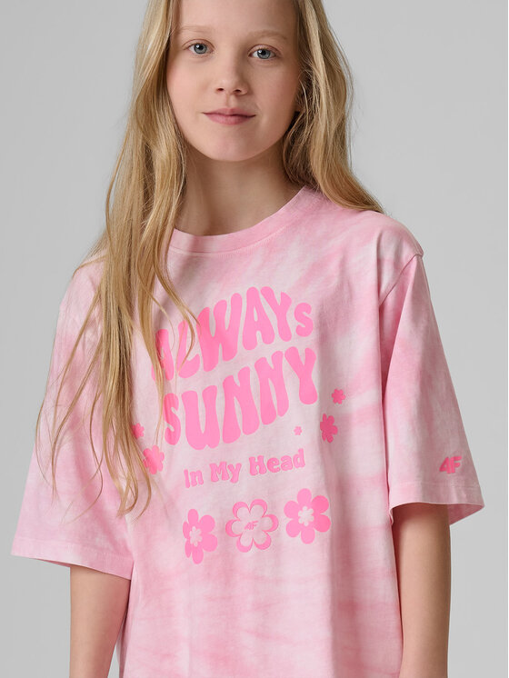 4F 4F T-Shirt POOLSIDE CLUB Różowy jasny Loose Fit