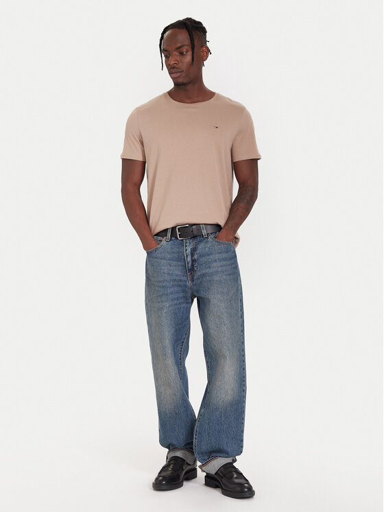 Tommy Jeans Tommy Jeans Tričko DM0DM04411 Béžová Regular Fit